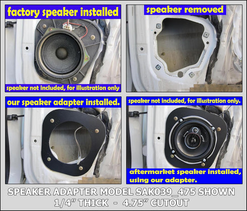 5 .25" 5.25" Rear Door Speaker Adapter Spacer Rings Fits 1996-2002 4Runner - SAK039_475-1 Pair...