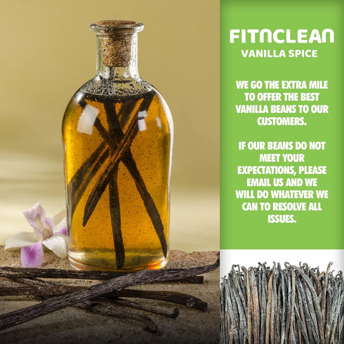 20 Organic Madagascar Vanilla Beans Grade B. Certified USDA Organic. 5"-7"by FITNCLEAN VANILLA for Extract, Paste, Cooking, Baking. Whole Bourbon ...