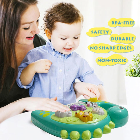 Baby Piano Toy, Dinosaur Piano Keyboard Light Up Sound Musical Toy, Learning Educational Interactive Infant Toddler Kids Toys Gift for Girl Boy...