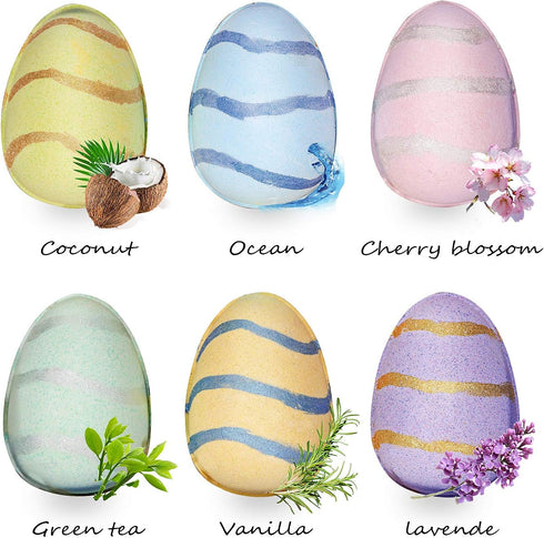 Easter Bath Bombs for Kids - Body & Earth 6 PCS Bath Bomb Christmas Gifts Set for Wmoen, Birthday Scented Bath Bombs with Coconut, Ocean, Lavender...