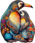 Wooden Puzzles for Adults Kids, (S-100pcs-8.3 * 6.7in) Penguin Family Wooden Jigsaw Puzzles, Unique Shape Animal Wooden Puzzle, Wood Puzzles Adult...