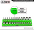 ARES 60005-26-Piece 1/4 in SAE Magnetic Socket Organizer -GREEN -Holds 13 Standard (Shallow) and 13 Deep Sockets -Perfect for your Tool Box -Also ...