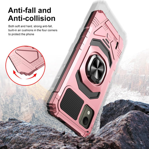 for Nokia C110 Phone Case with Tempered Glass Screen Protector,Military Grade Heavy Duty Shockproof Protective Cover,with Ring Kickstand Full-Body...