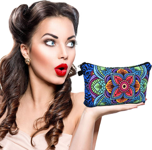 6 Pieces Makeup Bag Toiletry Pouch Waterproof Cosmetic Bag with Zipper Travel Packing Bag 8.7 x 5.3 Inch Small Cosmetic Bag Accessory Organizer fo...