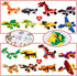 Geefuun 24 Sets Valentines Cards for Kids - 24 Scratch Off Jokes Cards + 24 Dinosaur Building Blocks Classroom School Exchange Gifts Love Party Fa...