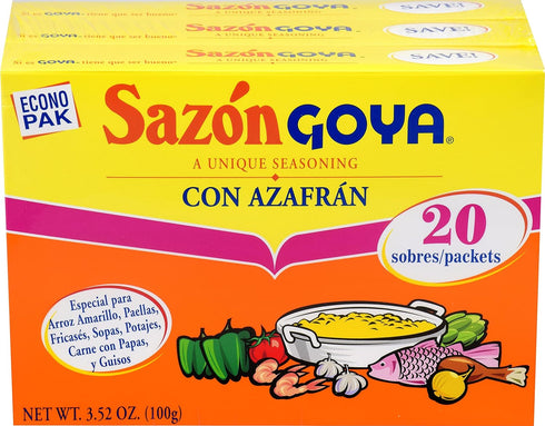 Goya Foods Sazón Seasoning With Azafran 3.52 Ounce (Pack of 3)...