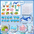 72 PCS Sea Life Paper Cutouts Under Sea Classroom Decorations Summer Ocean Bulletin Board Decor Tropical Fish Cutouts for School Classroom Bulleti...