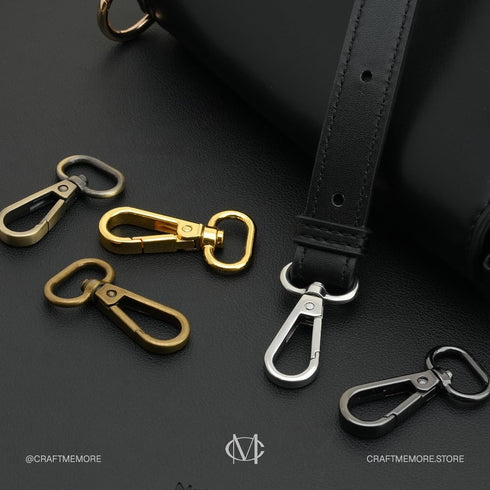 CRAFTMEMORE 2 Sets 1" Swivel Snap Hooks Lobster Clasp Push Gate Fashion Clips with 1" D Rings Bag Craft Accessories FSD2 (Gold, 1 Inch)...