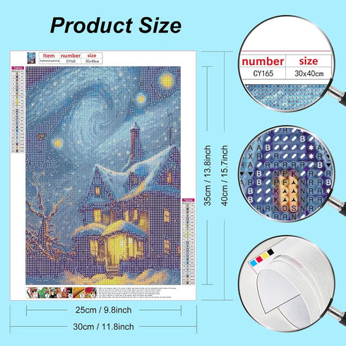 Stalente Diamond Painting Kits for Adults, Starry Sky Round Full Drill Diamond Art Kits, 5D DIY Paint with Diamonds Crafts for Home Wall Decoratio...