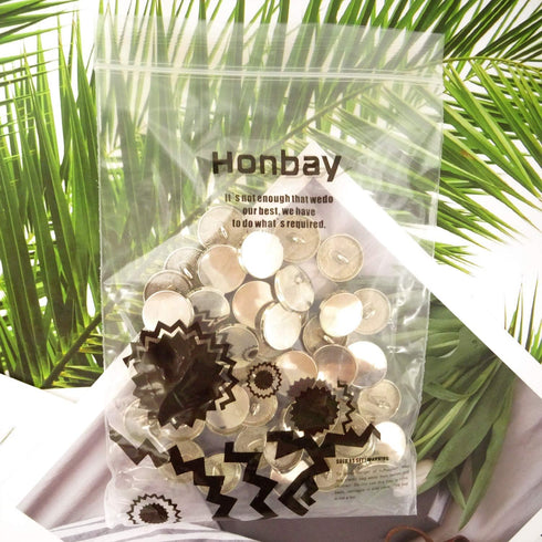 Honbay 50PCS Metal Round Flat Buttons Coat Jacket Shirt Trousers Button for Sewing DIY Crafts (15mm)...