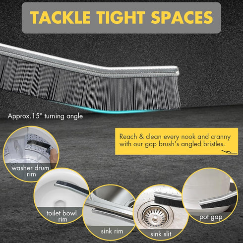 2Pcs Crevice Gap Cleaning Brush, Hard Bristle Brushes for Small Spaces Cleaning, Thin Bathroom Gap Cleaning Brush, Gap Brush Suitable for Kitchen ...