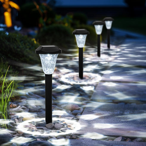GIGALUMI Solar Outdoor Lights,Solar Lights Outdoor Waterproof 2 Pack,Cool White Solar Pathway Lights for Outside,Outdoor Lights Solar Powered Gard...
