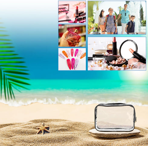 15 PCS Transparent Cosmetic Bags Clear Toiletry Bags Waterproof Makeup Bags PVC Plastic Zippered Organizer Cases for Travel Vacation Bathroom......