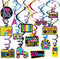 Bessmoso 28PCS 80s Party Decorations – Retro Hanging Swirls & Ceiling Streamers for 1980s Throwback Birthday, Neon Back to The 80’s Party Supplies...