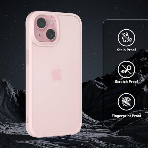 Designed for iPhone 15 Case, 4FT Military Grade Drop Protection,Translucent Matte Hard Back with Soft Edge Airbag, Protective Phone Cases for iPho...