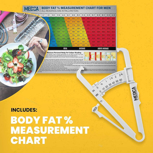Skinfold Body Fat Caliper - Skin Fold Body Fat Analyzer and Handheld BMI Measurement Tool Skinfold Caliper Device Measures Body Fat for Men and Wo...