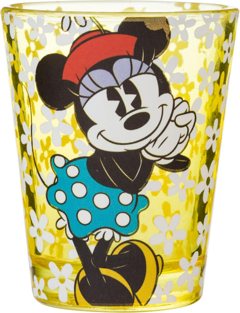 Silver Buffalo Disney Vintage Minnie Mouse 4 Pack Mini Glasses Set, 1.5 Ounce...