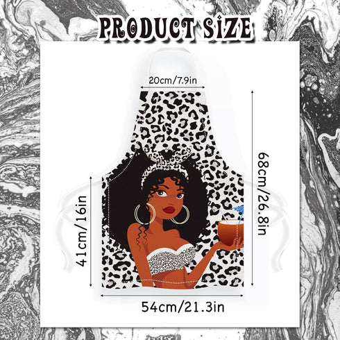 4 Pcs African Women Aprons Waterproof African American Queen Aprons Adjustable Black Women Girl Aprons Kitchen Chef Aprons for Baking Grilling Gar...