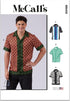 McCall's Men's Fitted Bowling Shirt Sewing Pattern Packet, Design Code M8459, Sizes 44-46-48-50-52, Multicolor...