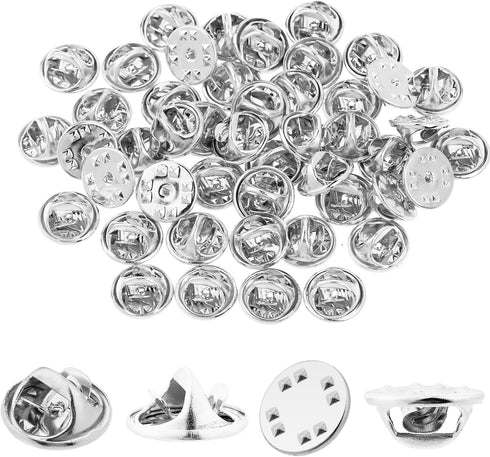 50PCS Enamel Pin Locking Backs Locking Pin Backs for Enamel Pins Lapel Pin Keepers Locking Clasp Pin Backs Replacement Brass Clutch Badge Insignia...