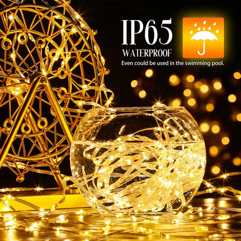 Areker Christmas Lights Outdoor Warm White,500LED 82FT, Christmas Tree Lights Indoor, IP65 Waterproof with 8 Modes, Xmas Rope Lights for Indoor Ho...