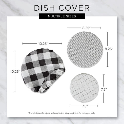 DII Reusable Cloth Bowl Cover Collection Machine Washable, Cotton with Elastic Stretch for Food Storage, 10.25"/8.25"/7.5" Diameter, Farmhouse Pla...