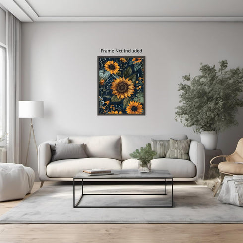 Posterizer 1 pcs-bright yellow wild flowers in the nature-Floral & Botanical Art-Abstract & Modern Art-Decor for Home & Office- UNFRAMED Wall Art...