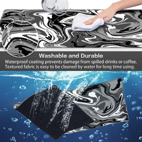 Gaming Mouse Pad, Canjoy Fluid Pattern Mouse Pad 31.5x15.9inch Large Extended Computer Mouse Mat Keyboard Full Desk Mousepad for Gaming, Office, H...