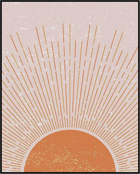 Posterizer 1 pcs-Minimalist Boho Abstract Sunshine-Abstract & Modern Art-Gift for Nature, Surfers and Beach Lovers - Living Room Bedroom Decor- UN...
