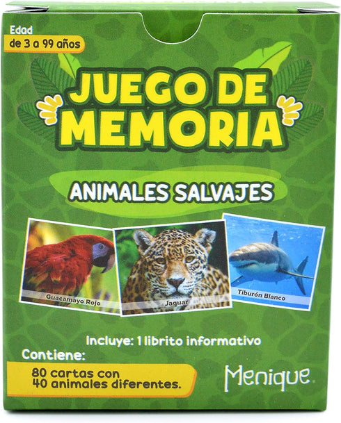 Menique, Juego de Memoria de Animales Salvajes en español. Wild animals Memory Matching game in Spanish....