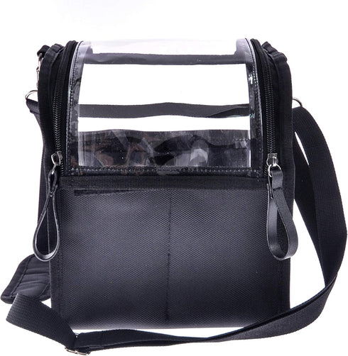 Trave Medium Makeup Brush Buddy Makeup Brush Holder Bag Cosmetic Kits Beauty Accessories Storage Organizer Bag with 4 Dividers & Shoulder Straps...