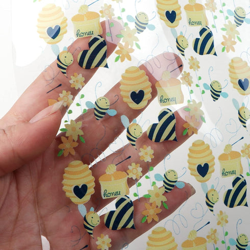 David Angie Transparent PVC Printed Faux Leather Roll 11.8" x 47.2" (30 cm x 120 cm) Synthetic Leather for Cosmetic Bag Bows Earrings Making DIY P...