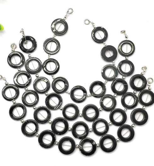 7 Inch 1 Strand MOP Black 10 Pieces Beads Size 15x15mm Shape Round Cut Smooth Making, Beading & Craft Supplies TMFBA14...