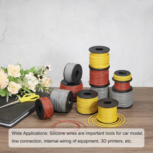 MECCANIXITY 28 Gauge Wire Silicone Wire 28AWG Electrical Wire Stranded Wire Tinned Copper Wire High Temperature Hookup Wire Yellow 6m/20ft for Car...