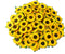 PLflower Set of 50 Tiny Sunflowers Mulberry Paper Craft Supplies Scrapbook Card Flower Embellishments Size 0.55 inches Very Small Craft Handmade W...