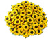 PLflower Set of 50 Tiny Sunflowers Mulberry Paper Craft Supplies Scrapbook Card Flower Embellishments Size 0.55 inches Very Small Craft Handmade W...