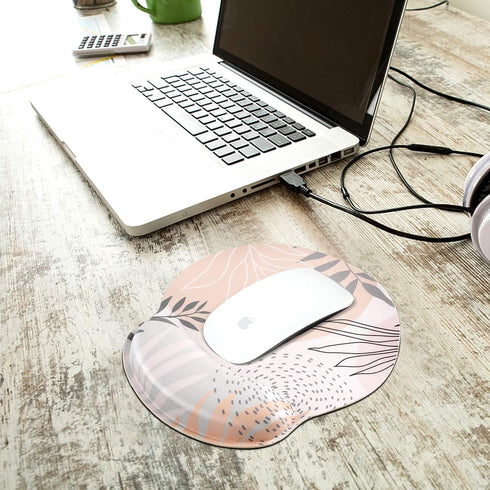 iLeadon Ergonomic Mouse Pad Wrist Support, Non-Slip Rubber Base Wrist Rest Pad for Home, Office Easy Typing & Pain Relief, Tropical Leaves...