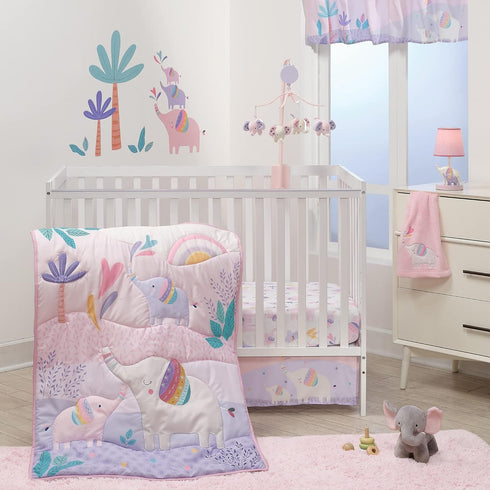 Bedtime Originals Elephant Dreams Appliqued Soft Fleece Baby Blanket - Pink...