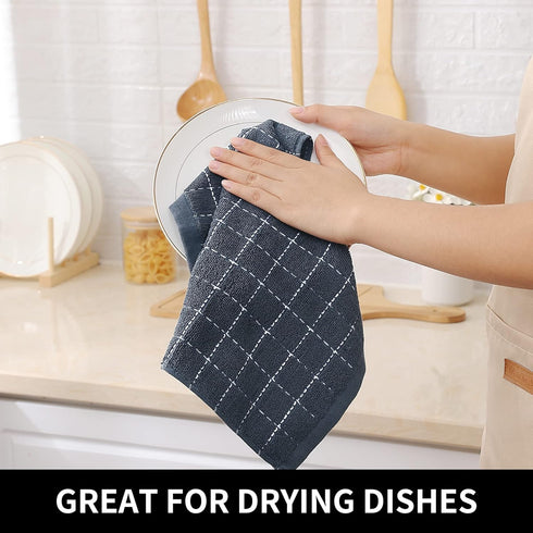 Homaxy 100% Cotton Terry Kitchen Dish Cloths, Ultra Soft and Absorbent Dish Towels for Kitchen, Suitable for Drying and Washing Dishes, 6 Pack, 12...