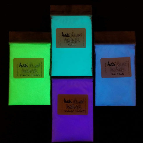 THE AVID COLORIST- Glow Powder Pigment- 4 Color Neutral in Daylight Pack- 2.1oz/60g Total- for Resin, Slime, Nail Polish, Coatings, Paint- Glow in...