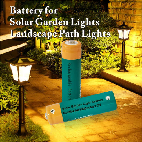 KINSUN NiMH AA 1300mAh 1.2V Rechargeable Batteries for Outdoor Solar Garden Lights Landscape Path Lights Yard Lights (16 Pieces)...