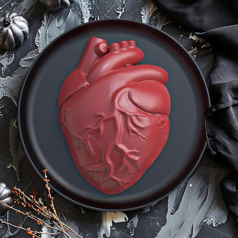 2024 New Extra Large Heart Silicone Mold - 3D Realistic Heart Halloween Silicone Molds with Support Base for Cakes, Breakable Chocolate, Jelly, Pu...