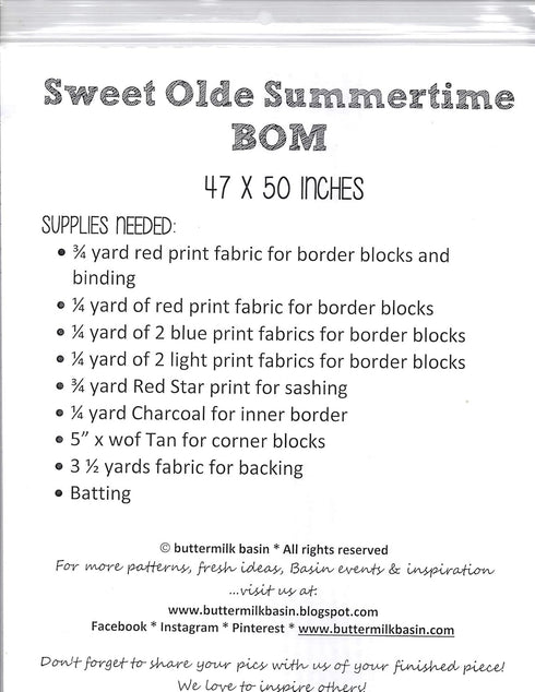 Sweet Olde Summertime Quilt Pattern by Stacy West...