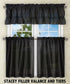 Ellis Curtain Stacey Sheer Tailored Tier Pair Curtains, 56" x 30", Black...