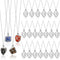 24 Pieces Crystal Holder Necklace Silver Stainless Steel Crystal Cage Necklace Adjustable Metal Crystal Cage Necklace Interchangeable Gemstone Jew...
