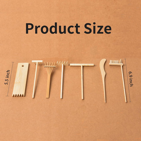 7Pcs Mini Zen Garden Rakes, Zen sand garden rake set, mini Zen garden tools and accessories for Home Gift Garden Decor Serenity and Spiritual Medi...