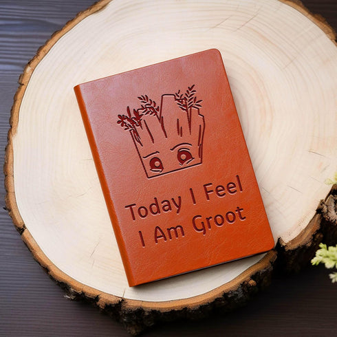 Funny Groot Gifts Today I Feel I Am Groot Leather Notebook TV Movie Gifts Inspirational Gifts for Son Daughter Groot Lover Gifts Birthday Gifts fo...