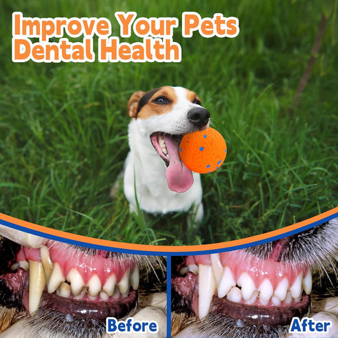 Dog Toy Balls Indestructible Dog Tennis Ball for Aggressive Chewers, 3 Inch Durable Teething Chew Toys Water Toy Interactive Outdoor Fetch Balls f...