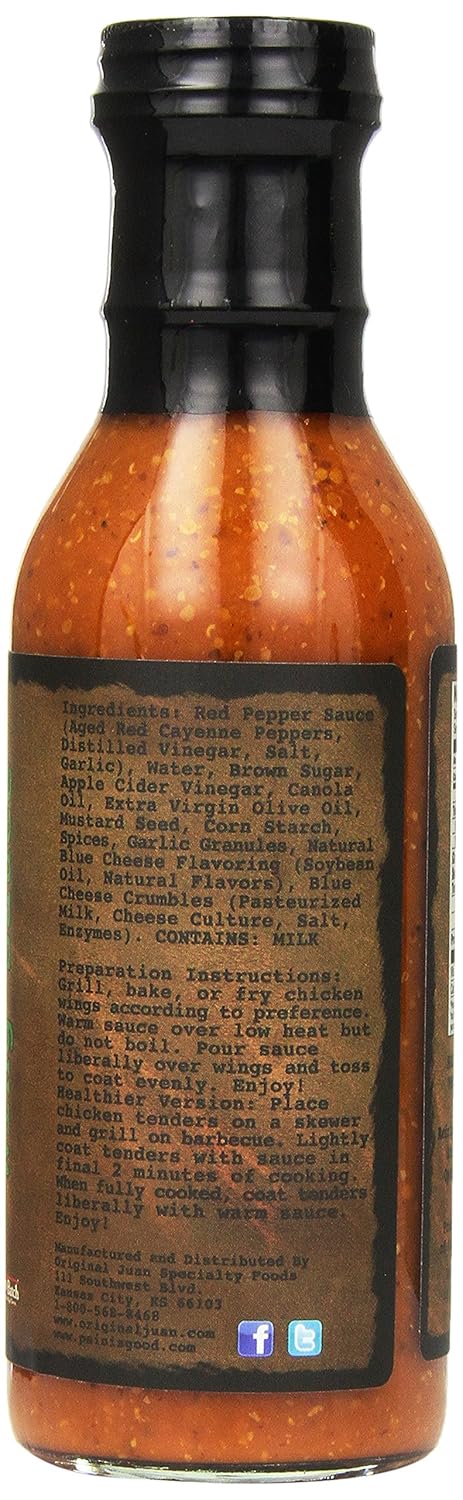 Pain is Good - Buffalo Blue Cheese Screaming Wing Sauce - 13.5oz Bottle - Made in USA - All Natural Ingredients, Non-GMO, Gluten-Free, Sugar-Free,...