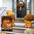 Happy Fall Garden Flag Burlap Vertical Double Sided Fall Pumpkin Maple Leaves Small Yard Flag, Thanksgiving Autumn Harvest Holiday Outdoor Decorat...